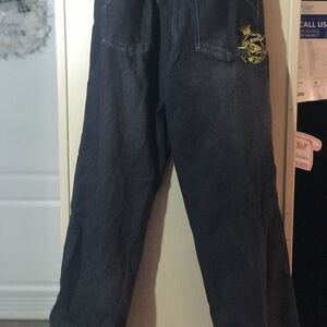 Old school shirt and blue jeans shirt is 2X pants are 36 E130